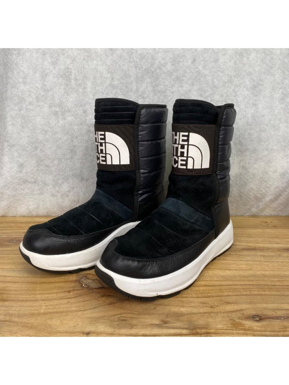 The North Face Ozone Park Snow Boots Women's Winter Insulated Pull-on Black  M8